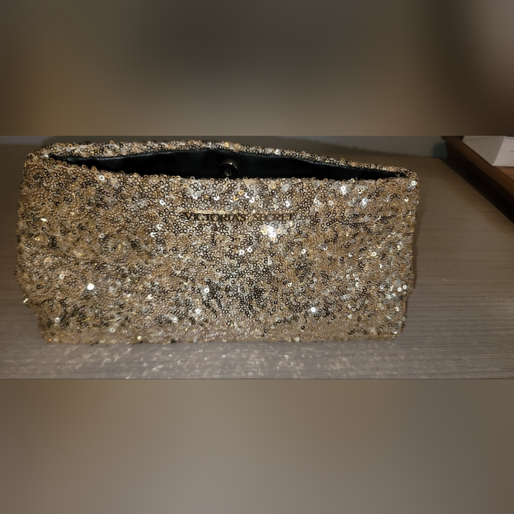 Victoria's Secret Gold Sequin Wristlet Clutch